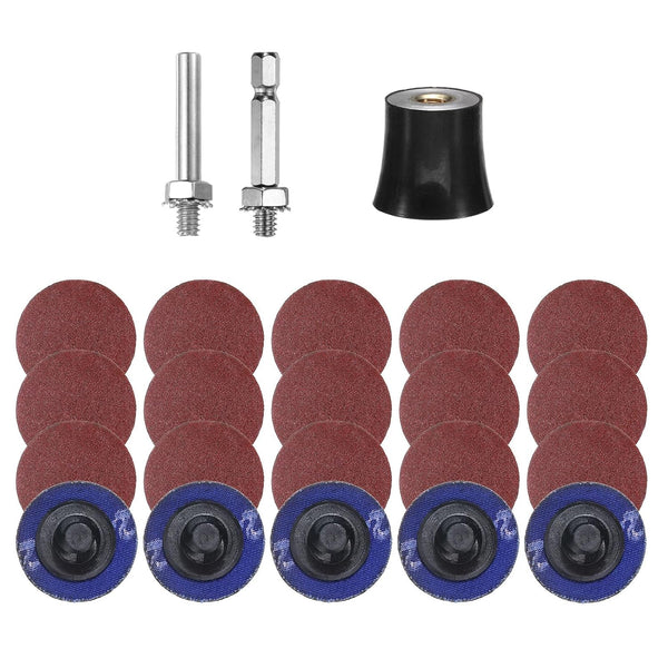 HARFINGTON 23pcs Quick Change Discs Set 1" Roll Lock Sanding Discs with