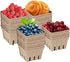 Naqqios 30pcs Produce Baskets Farmers Market - Thick Fruit Containers | Stackable Pulp Fiber Berry Basket