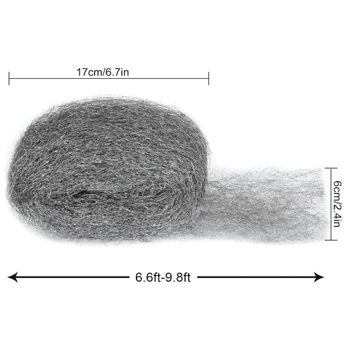15PCS 150 Feet Steel Wool Fill Fabric DIY Kit for Mice Control, Coarse Wire Wool Hardware Cloth
