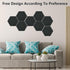 Vienrose Hexagon Felt Bulletin Board Tiles with 35 Push Pins for Wall Decoration in Office, Home, and School, Black 8