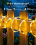 2 Pack 78FT 200LED IP65 8 Brightown Solar Rope Lights, Total Warm White Solar String Lights Outdoor, Waterproof Solar