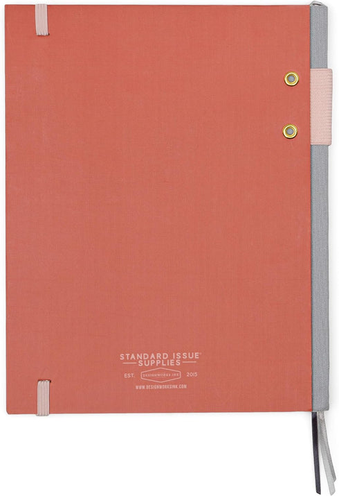 DesignWorks Ink Standard Issue Rosewood and Blush Planner Notebook No. 3 Journal with Lined Pages, Elastic Closure, Pen Holder, and 3 Ribbon Marker for Work, Writing, Journaling by DesignWorks Ink