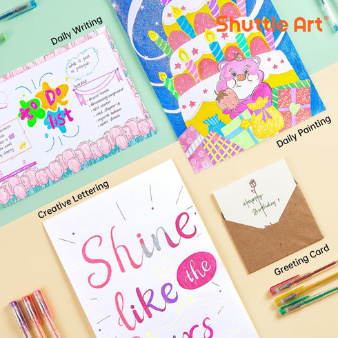 Shuttle Art 80 Pack Glitter Gel Pens, 40 Colors Set with 40 Refills for Adults Coloring Books and Crafts