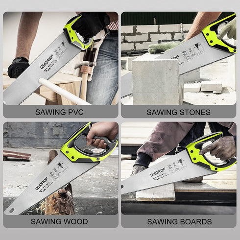 14 in. Pro Hand Saw, 11 TPI Fine-Cut Soft-Grip Handsaw for Gardening and Cutting Wood