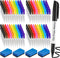 Thenshop 200 Pack Dry Erase Markers with 4 Magnetic Whiteboard Erasers, Bulk Fine Point Markers for Office
