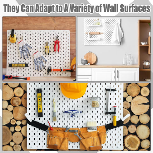 24 Pcs White Pegboard Hooks, Long L Shape Accessories Compatible with IKEA Skadis for Home Office Storage