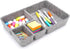 Welaxy Junk Drawer Organizer Bin with 4 Compartments, Felt Trays, 2 Dividers, Multi-Purpose Storage (Grayx2)