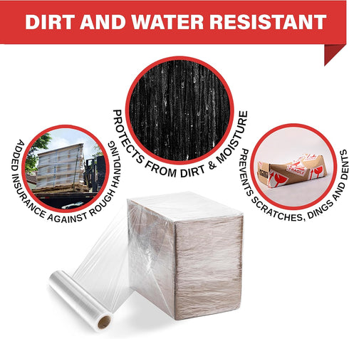 Simply Cool Stretch Wrap Industrial Strength Extra Thick 17.5" 1100 SqFt 80 Gauge (20 Micron) Shrink Wrap Roll for
