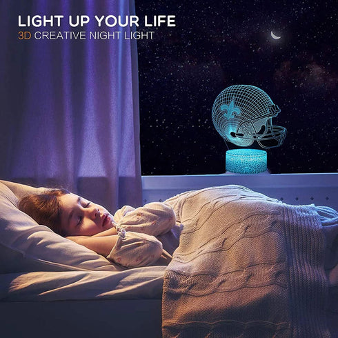 Helmet Shape Optical Illusion Night Light, Smart 7 Colors Table Lamp Gifts for Men, Women, Kids, Boys, Teens