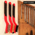 Wire Brush Set 3Pcs - Nylon, Brass, Stainless Steel Bristles with Curved Handle for Rust, Dirt & Paint Scrubbing