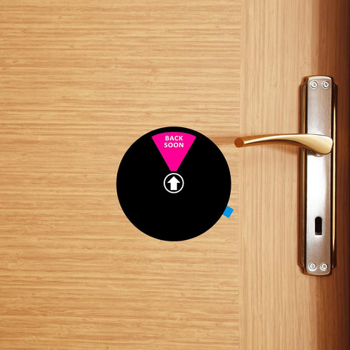 Privacy Door Sign, Black 6inch Do Not Disturb/Come in/Out of Office/Back Soon/Working Remotely Sign for Office