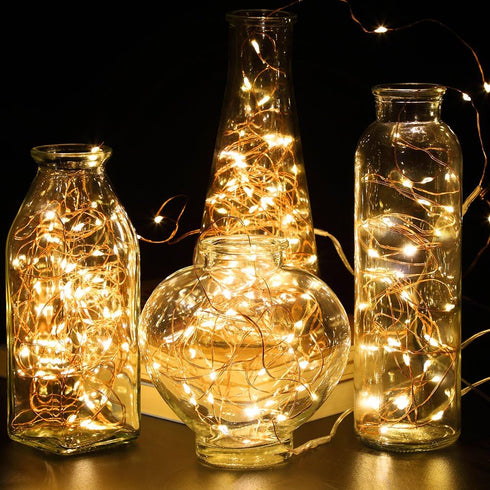 4 Pack 16.4 50 GDEALER Feet Led Fairy Lights Battery Operated with Remote Control Timer Waterproof Copper Wire Twinkle