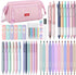 Nicpro 52PCS Aesthetic School Supplies with Cute Pencil Case, 12 Color Pastel