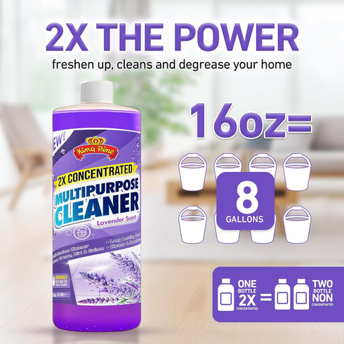 King Pine 16 oz Concentrated Lavender Multi-Surface Cleaner Industrial Strength Original, Lavender, FL