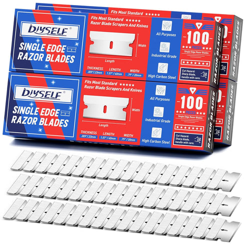 DIYSELF 400PCS Single Edge Razor Blades Heavy Duty, Razor Blades for Scraper,