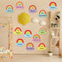 Rainbow Happy Birthday Bulletin Board Sign with Cloud Accents Cutouts for Celebrations, Calendars, and Classrooms Decor