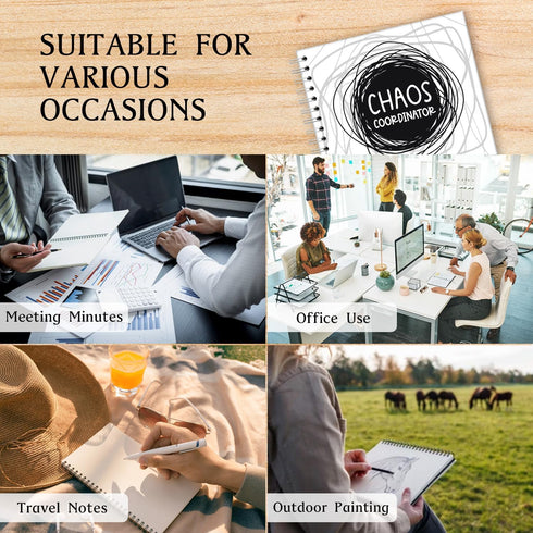 Funny Chaos Coordinator Spiral Notebooks, 160 Pages, Employee Appreciation Gifts for Coworkers