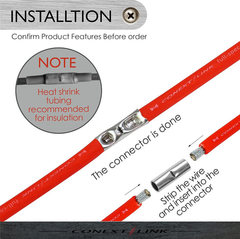 Conext Link BCU6-8 Uninsulated Butt Connector 8 Pack (6 Gauge) (17032)