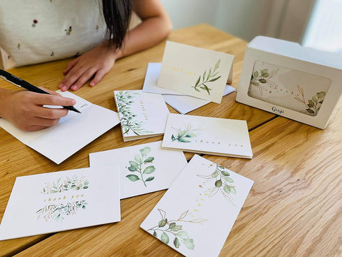 4x6 36-Pack) Gooji Golden Greenery Thank You Cards with Envelopes (Bulk | Wedding Thank You Cards, Bridal Shower Thank