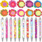 Geyee Flower Theme Sticky Notes and Pens Set, Colorful Memo Pads & Ballpoint Pens for School Party Gifts
