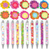 Geyee Flower Theme Sticky Notes and Pens Set, Colorful Memo Pads & Ballpoint Pens for School Party Gifts