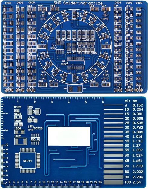 Soldering Practice Kit, DIY SMD SMT Welding Skill Training Board (Soldering-150 Elements)