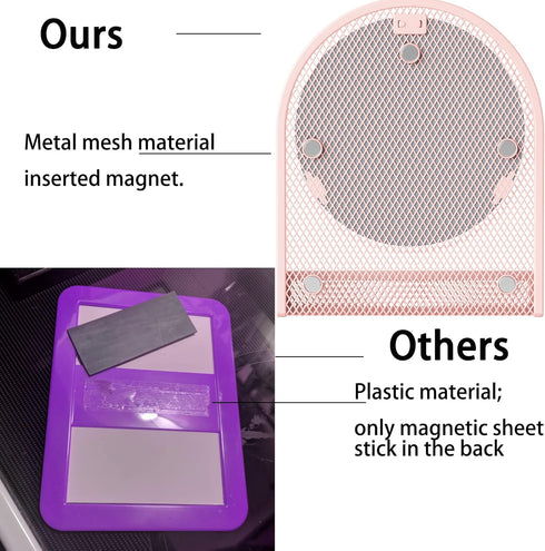 Locker Shelf with Locker Mirror Magnetic & 2 Magnetic Pen Cups, Organizer for Work, Mesh Metal Locker Accessories Kit