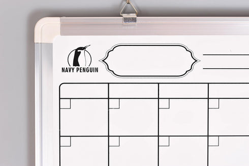 Whiteboard Monthly Wall Calendar Set | 24 x 18 inch Magnetic Dry Erase/Cork Board Planner with Accessories