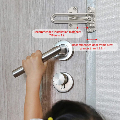 WellMade 4 Pack,Door Swing Bar Door Lock Latch Security Latch for Kids Safety and Home Security, Reinforcement Door