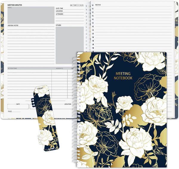 SUNEE Half Meeting Half Note - 8.5"x11" Professional Notebooks, 160 Pages A4 Size Project Planner for Office & Business