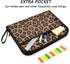 Black Leopard 13 Pocket Expanding File Folder with Labels, A4 Document Folder with Zipper Closure