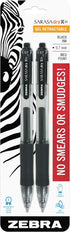 Zebra Pen Sarasa Dry X20 Gel Pen, Medium Point 0.7mm, Black Ink, 2-Pack (Packaging May Vary)