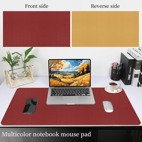 Office/Home.31.5"x 15.7" Bloss Red Leather Desk Mat Protector,Large Mouse Pad,Dual-Side Use Mouse Pads,Office Desks