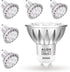 ALIDE GU10 LED Bulbs 6 Pack, 5W 6000K Daylight White Dimmable, 25W-35W Halogen Equivalent, MR16 GU10 Base AC120V