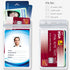 Waterproof Sealable Clear Plastic Vertical ID Badge Holder with Metal Clips for Work ID, Key Card, Driver’s License
