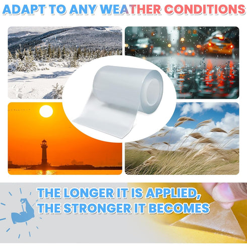 Waterproof Repair Tape for Fabric, Heavy Duty Clear Patch for Awning, RV Roof, Tent, Sail, and Boat Cover