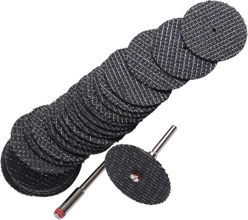 Fiberglass Reinforced Cut-off Wheels Discs Kit 1 1/4 inch Diameter 25 Pieces + 2 Mandrel for Dremel Tool 426 426b