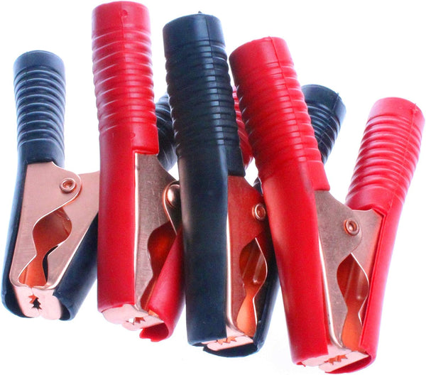 NOYITO Alligator Clips, 2 Black 2 Red Metal Spring Durable 50A 75A 100A for Battery Electric Test