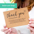 50 4x6 T MARIE Large Kraft Thank You Cards Small Business Supplies for Boutique Shops - Thank You For Your Order