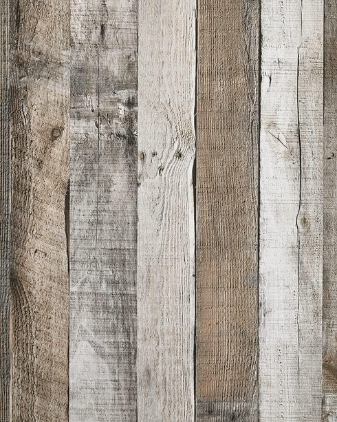 Yun-aeon Natural Wood-Grey Contact Paper, 17.3"x 200" Peel and Stick Vintage Faux Wood Wallpaper