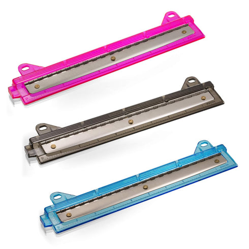 Officemate Ring Binder Punch, 3 Sheet Capacity, Assorted Colors - Pink/Teal/Smoke (90112)