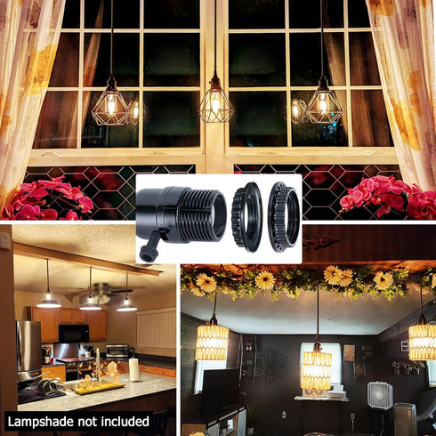 3-Light 21FT E26 DITEDY Plug in Pendant Light Kit, Hanging Lights with Plug in Cord Hanging Lamp Cord with On/Off