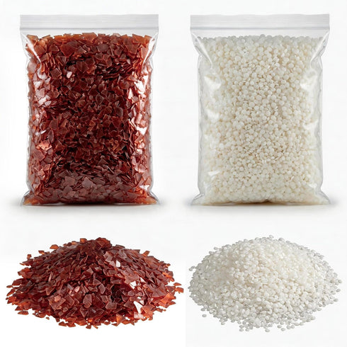 Lounsweer 2 Pack 35.2 oz Total Shellac Flakes and Pure White Beeswax