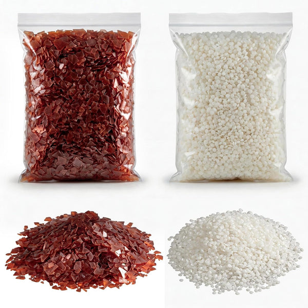 Lounsweer 2 Pack 35.2 oz Total Shellac Flakes and Pure White Beeswax