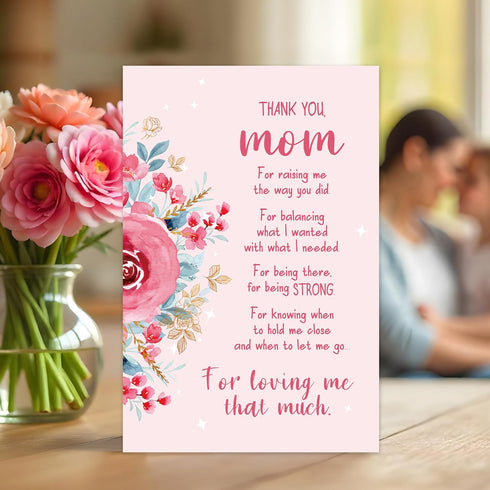 Mothers Day Card for Stepmom, Heartfelt Mother's Day Cards for Mom, Stepmom, Mother in Low or Godmother, Mother's Day