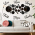 Zonon 3D Acrylic Mirror Wall Decor Stickers, 6 Word DIY Faith Live Laugh Hope Love - Black