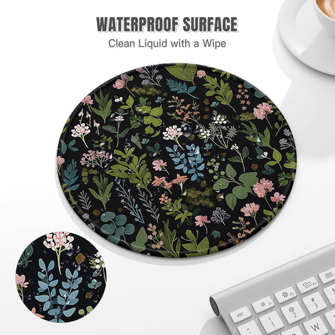 Auhoahsil 8.7 8.7 3mm, Round Mouse Pad, Cute Small Computer Mouse Mat, Personalized Pattern, Stitched Edge, Non-Slip