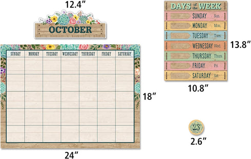 Teacher Created Resources Rustic Bloom Calendar Bulletin Board Set