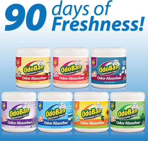 OdoBan Solid Odor Absorber Eliminator, Fresh Linen Scent, 14 Ounces Each, 3-Pack for Home and Small Spaces