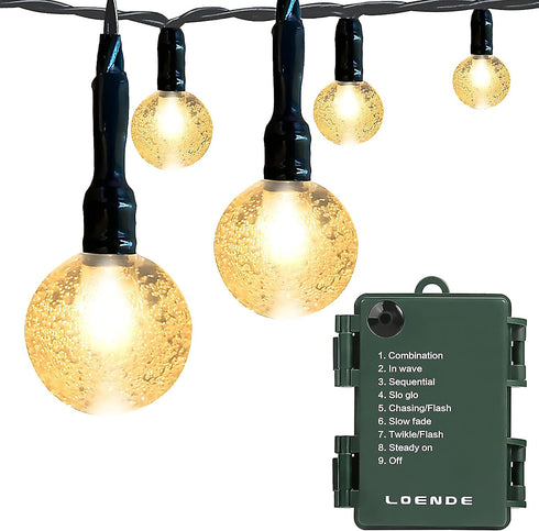 Battery Operated Globe String Lights, Crystal Globe String Lights 16ft 30 LED